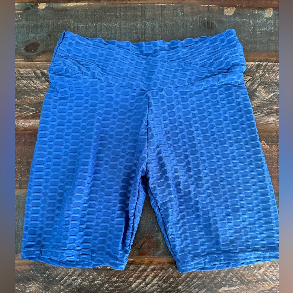SEVEN7 Women’s M Blue Honeycomb Biker Shorts‎ | SKU 0234